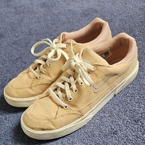 Nike Pink-Beige Canvas Low-Top Sneakers